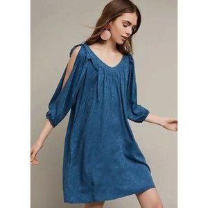Anthropologie Holding Horses Leyton Open Shoulder Swing Dress 3/4 Sleeve Size XL